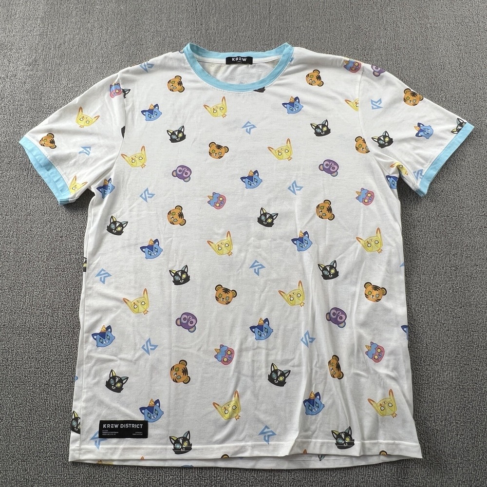 Krew Shirt Adult Large Short Sleeve All Over Print Casual Men's